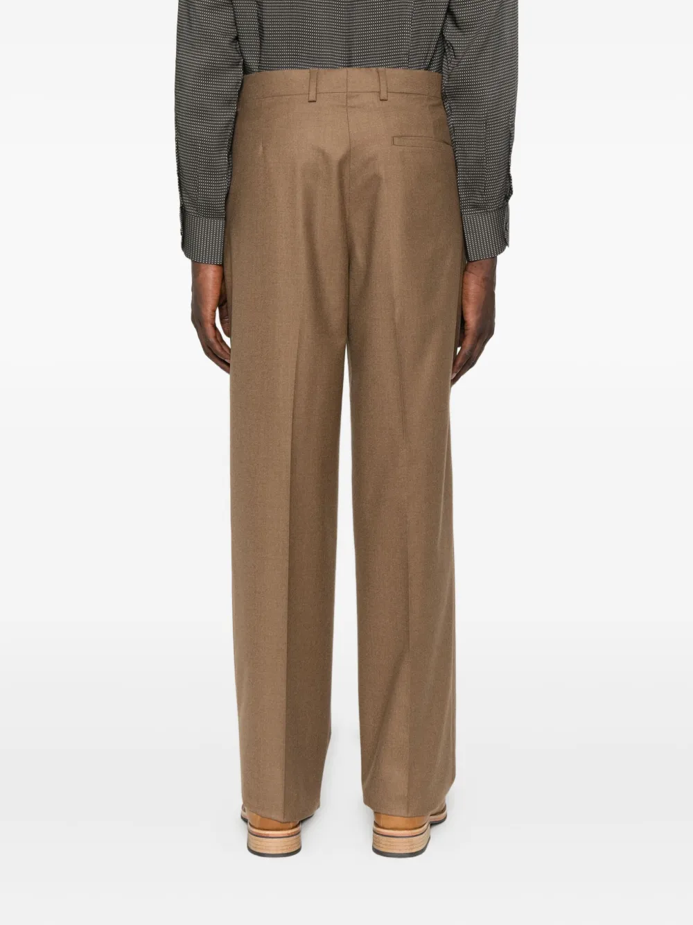Emporio Armani pressed-crease front-fastening trousers Bruin