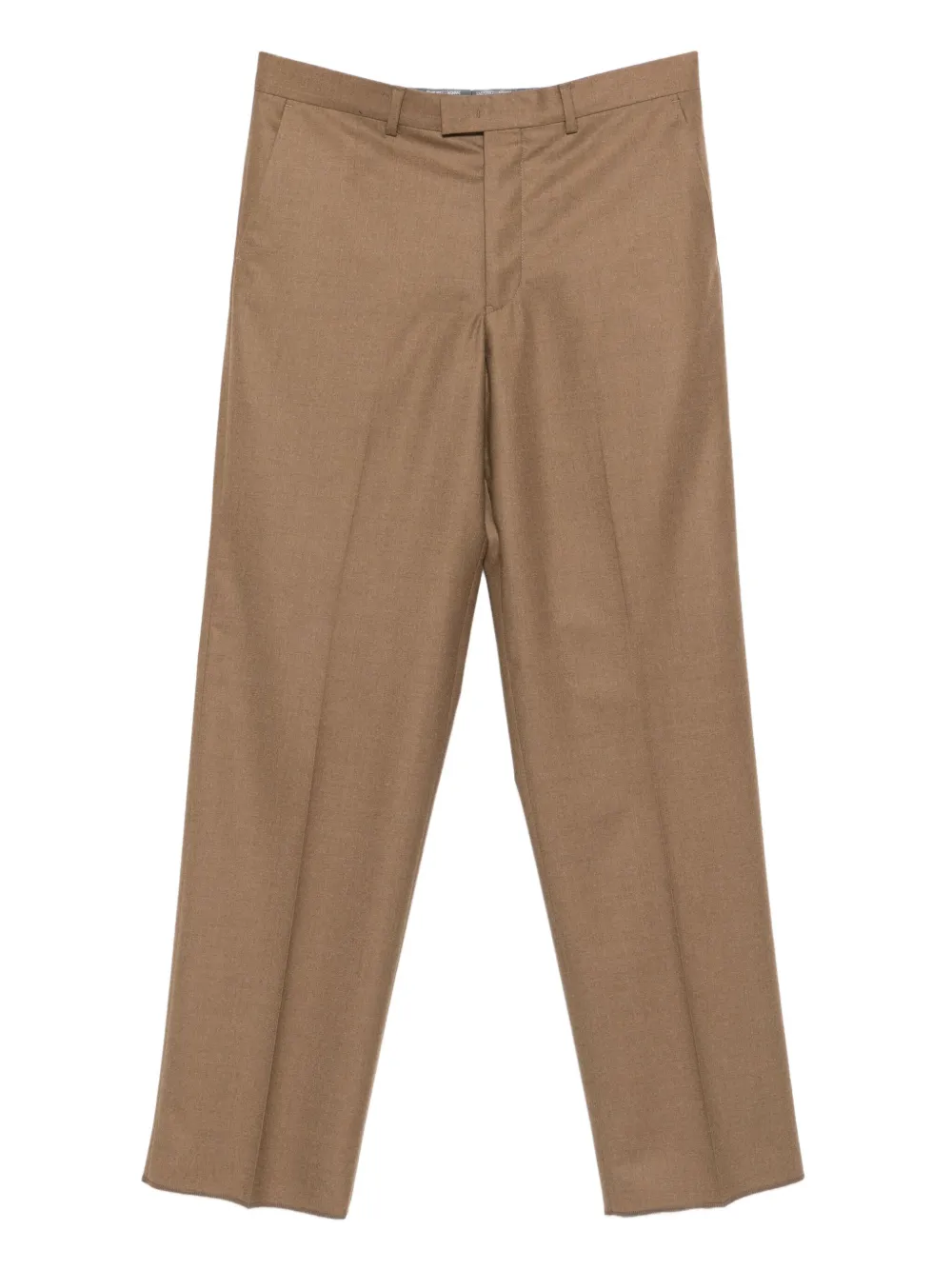 Emporio Armani pressed-crease front-fastening trousers | Brown | Image 1
