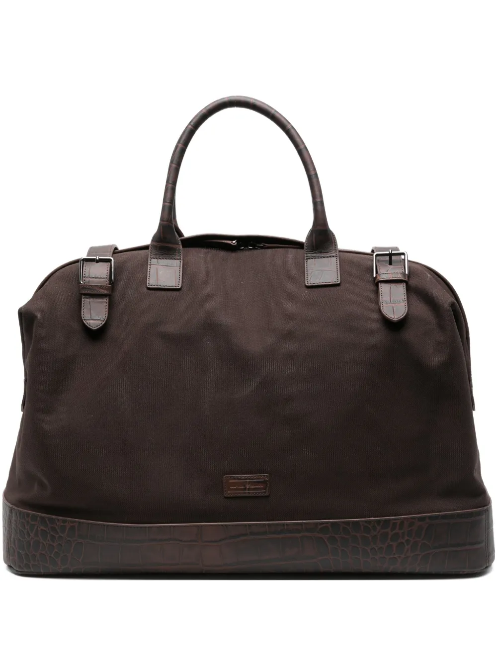 Emporio Armani crocodile-embossed leather holdall | Brown | Image 1