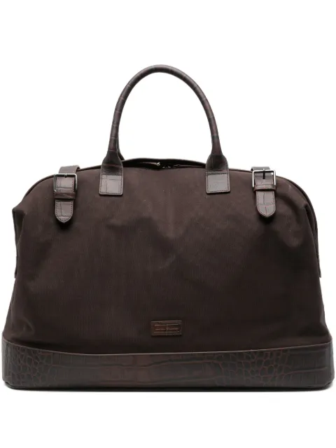 Emporio Armani crocodile-embossed leather holdall