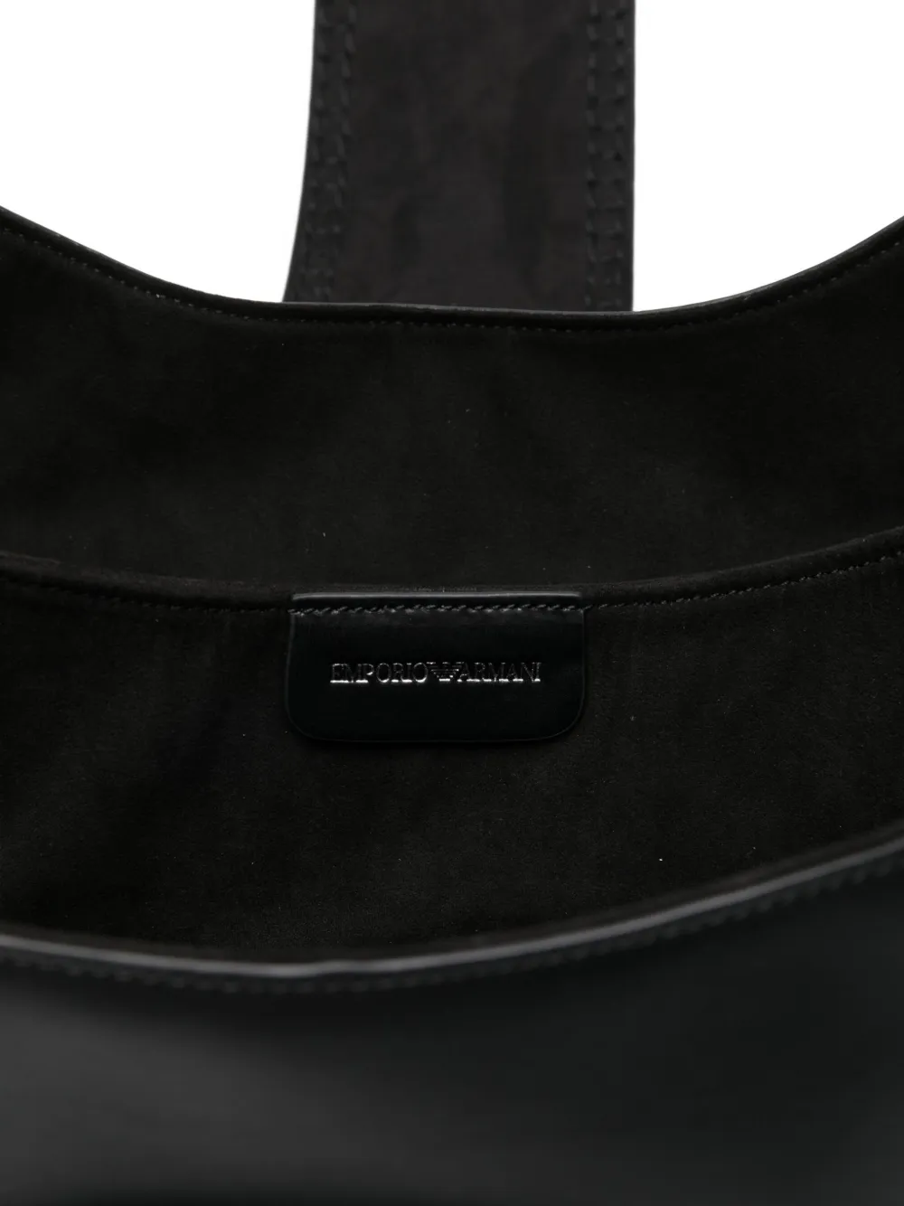 Emporio Armani Leren schoudertas Zwart