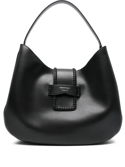 Emporio Armani braided-detail leather shoulder bag