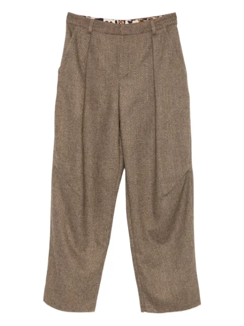 FRONT STREET 8 pleated-front dart-detail trousers