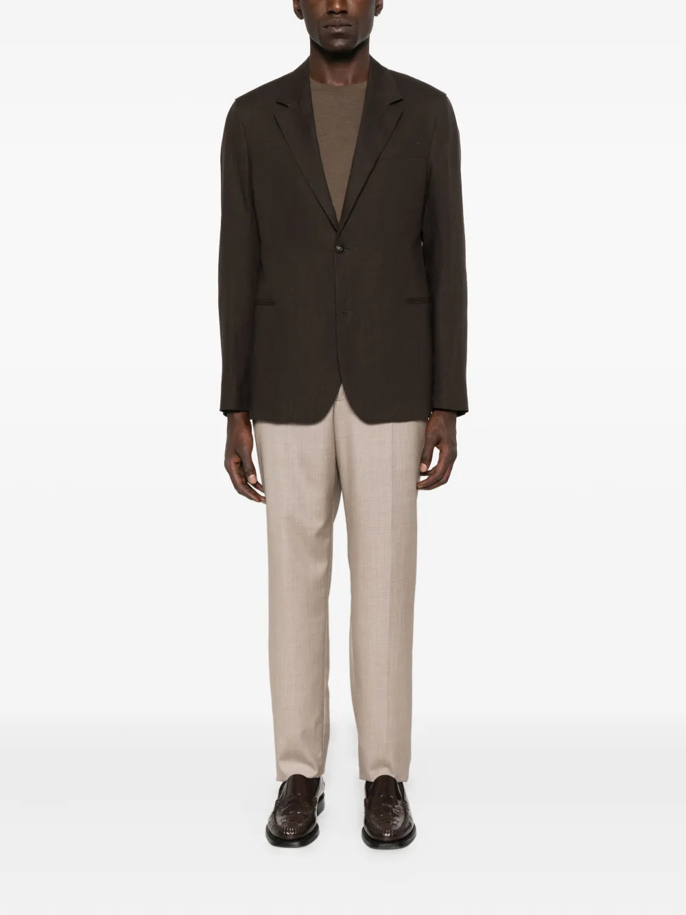 Emporio Armani single-breasted blazer Bruin