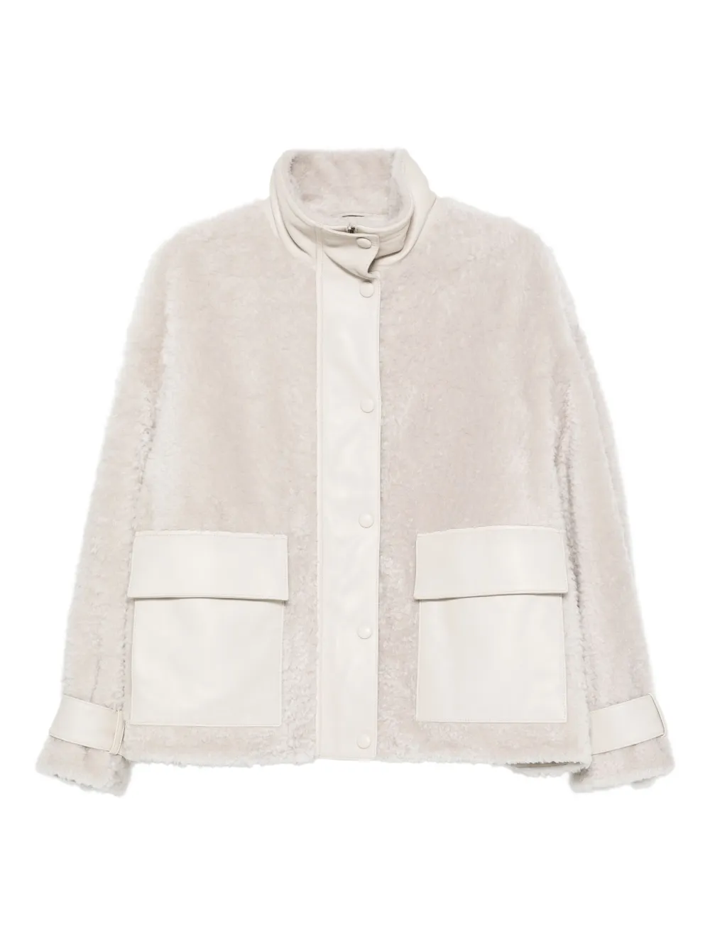 Emporio Armani patch-pocket shearling jacket | Neutrals | Image 1