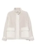 Emporio Armani patch-pocket shearling jacket - Neutrals