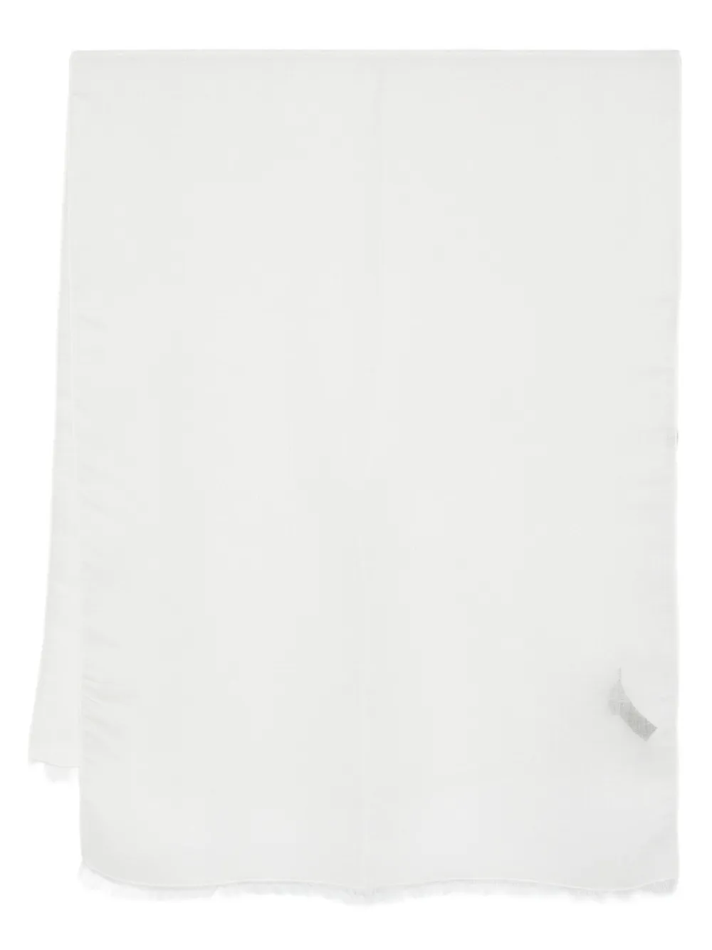 Emporio Armani fringed modal-wool blend scarf | White | Image 1