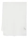 Emporio Armani fringed modal-wool blend scarf - White