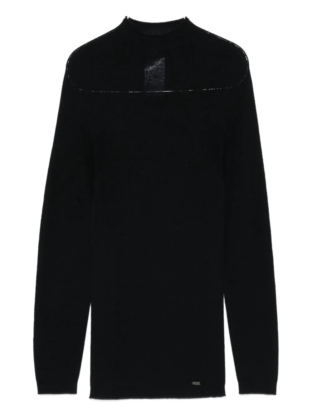 Emporio Armani Mock-neck Wool Sweater In Black