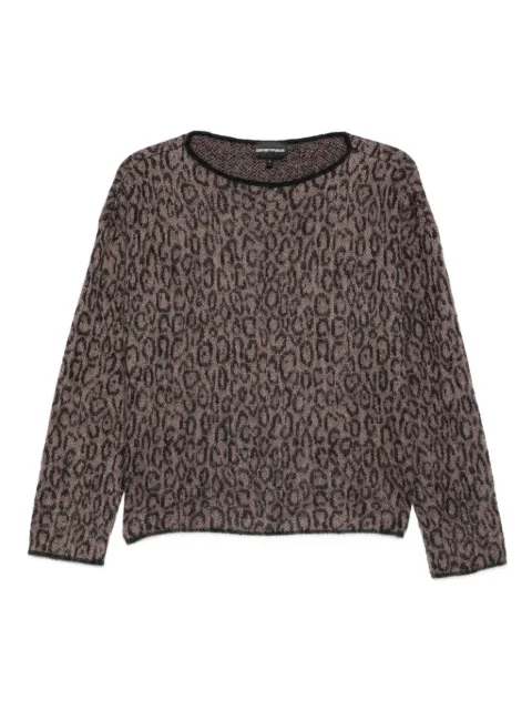 Emporio Armani leopard-print crew-neck sweater