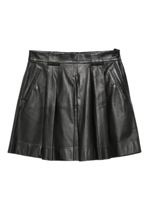 Emporio Armani pleated leather mini skirt