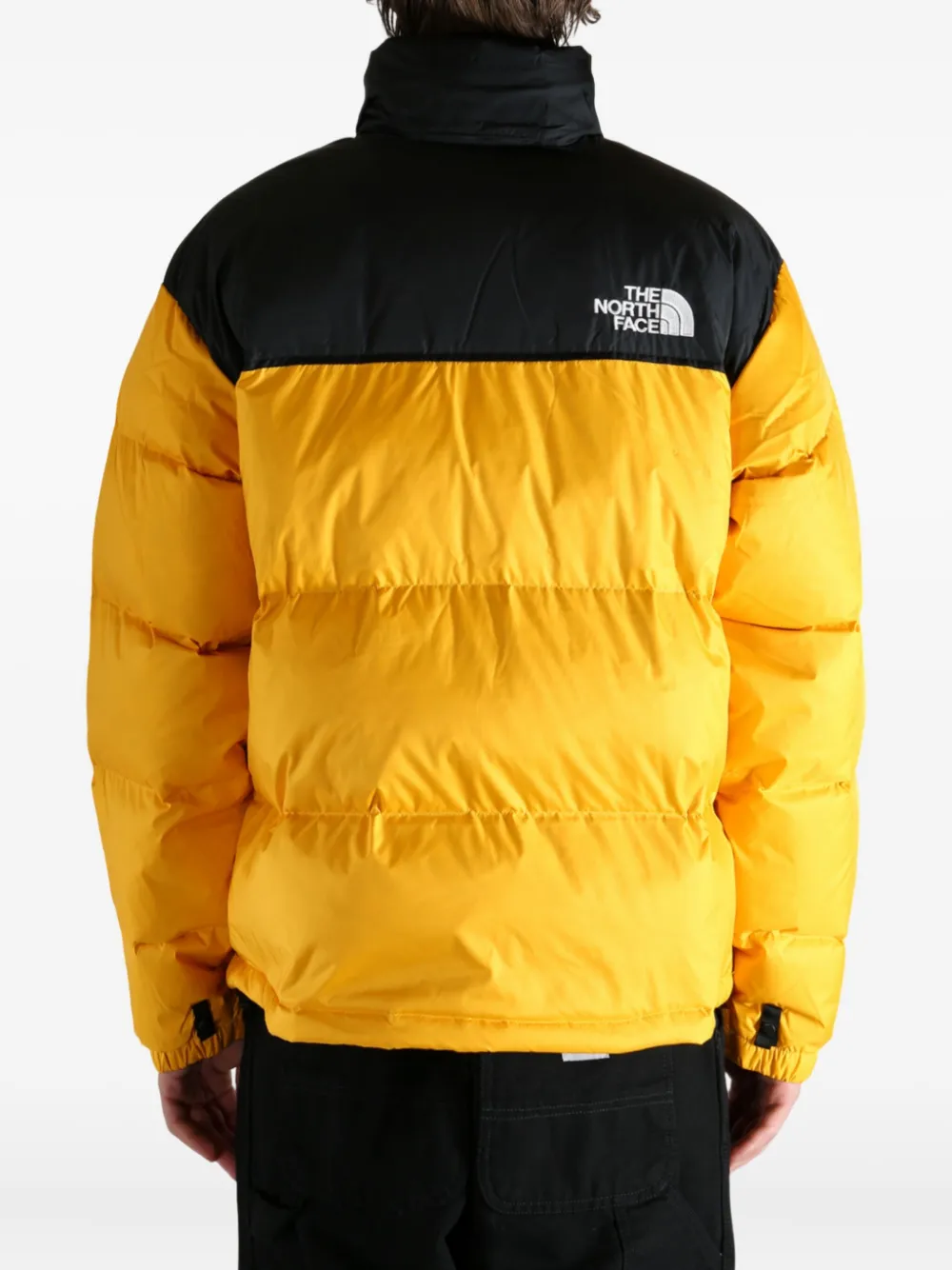The North Face 1996 Retro Nuptse colour-block puffer jacket Geel