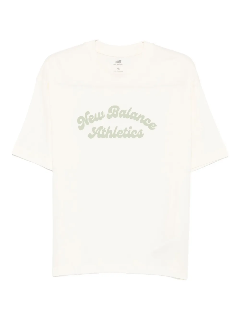 New Balance Katoenen T-shirt met logoprint Beige
