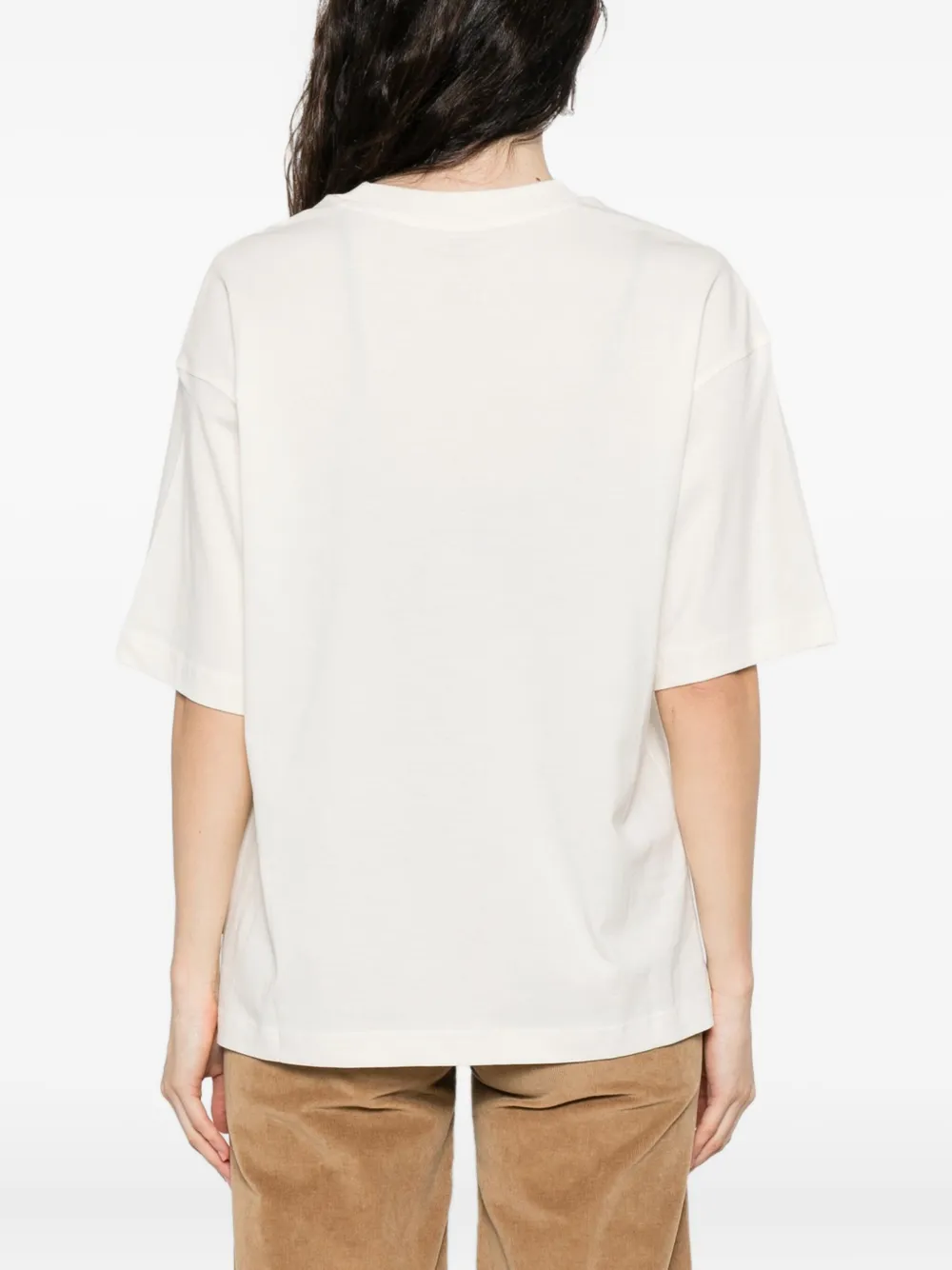 New Balance Katoenen T-shirt met logoprint Beige