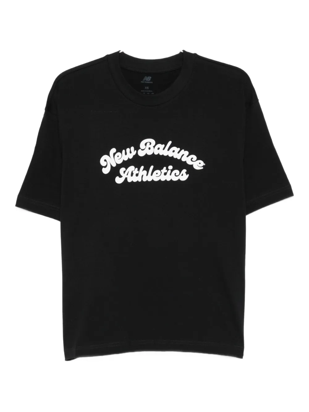 New Balance Script-logo Cotton Top In Black