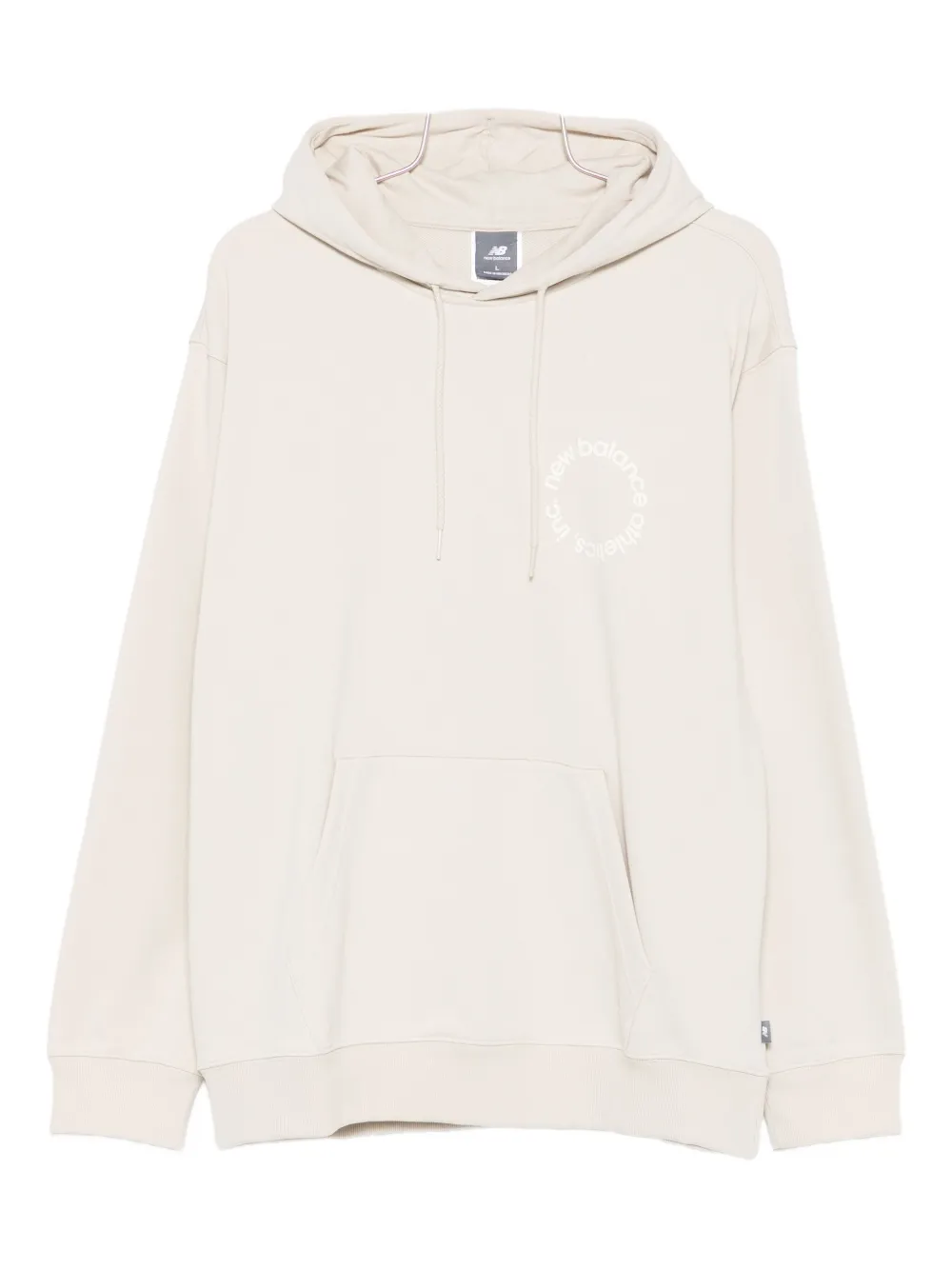 New Balance Circular-logo Print Hoodie In Neutral