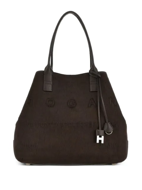 Hogan embossed-logo leather tote bag