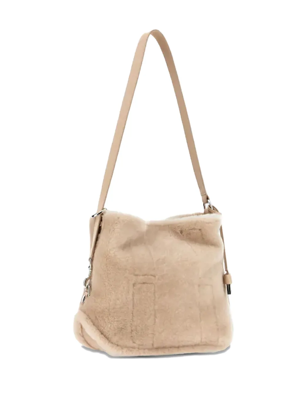 Hogan Leren shopper met magnetische sluiting Beige