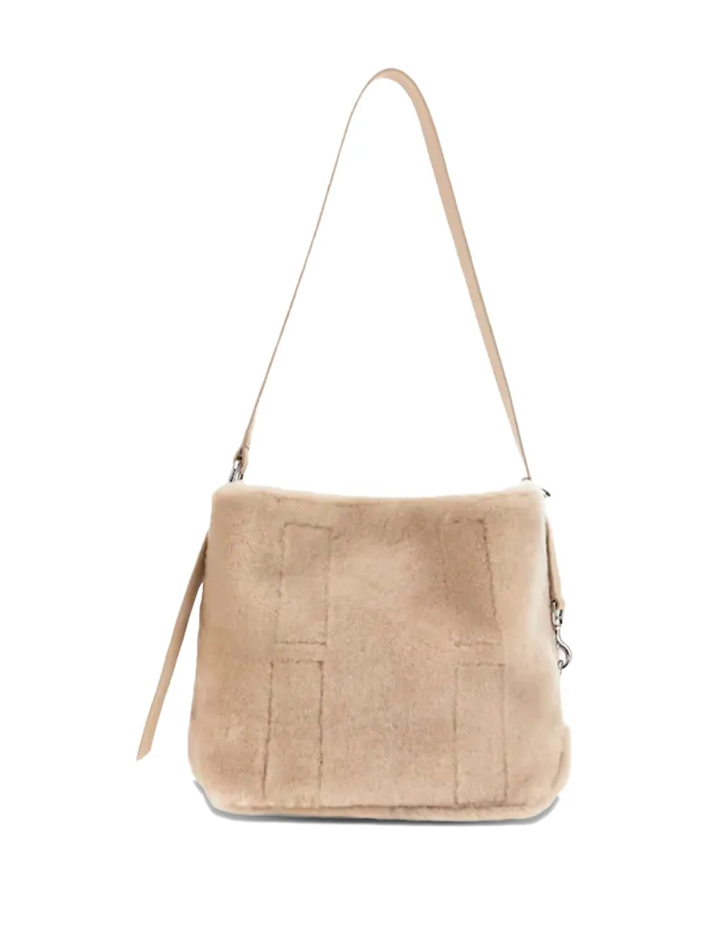 Hogan Leren shopper met magnetische sluiting Beige