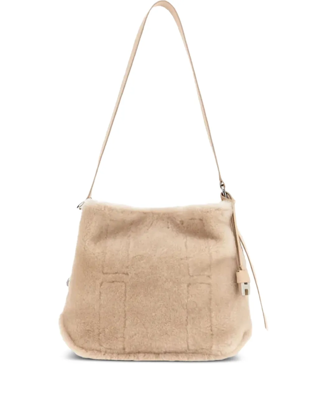 Hogan Leren shopper met magnetische sluiting Beige
