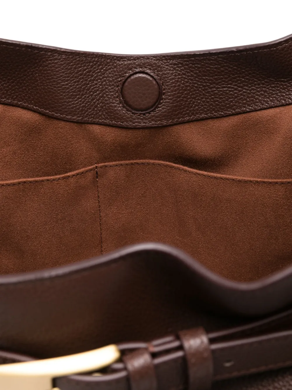 Elleme Pebbled-leather Buckle Shoulder Bag In Brown