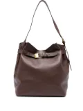 Elleme pebbled-leather buckle shoulder bag - Brown