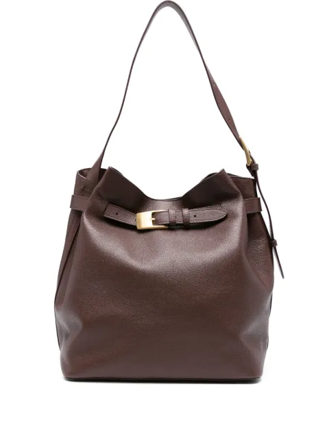Elleme pebbled-leather buckle shoulder bag