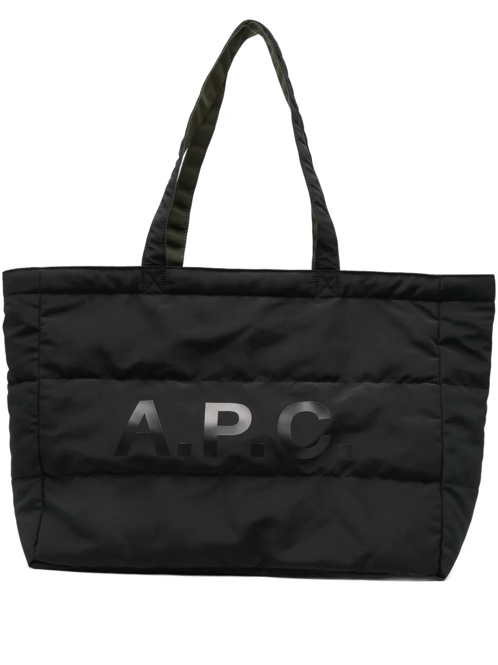 A.P.C. quilted logo-print tote bag Zwart