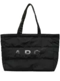 A.P.C. quilted logo-print tote bag - Black