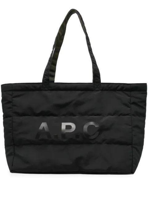 A.P.C. quilted logo-print tote bag