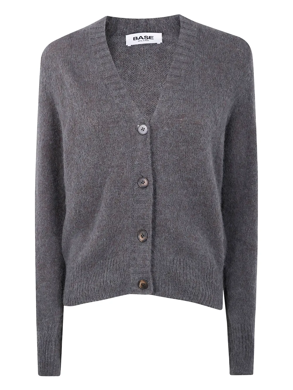 base alpaca V-neck cardigan | Grey | Image 1