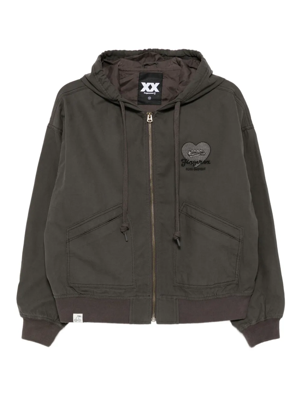 Fingercroxx Cotton Bomber Jacket In Gray