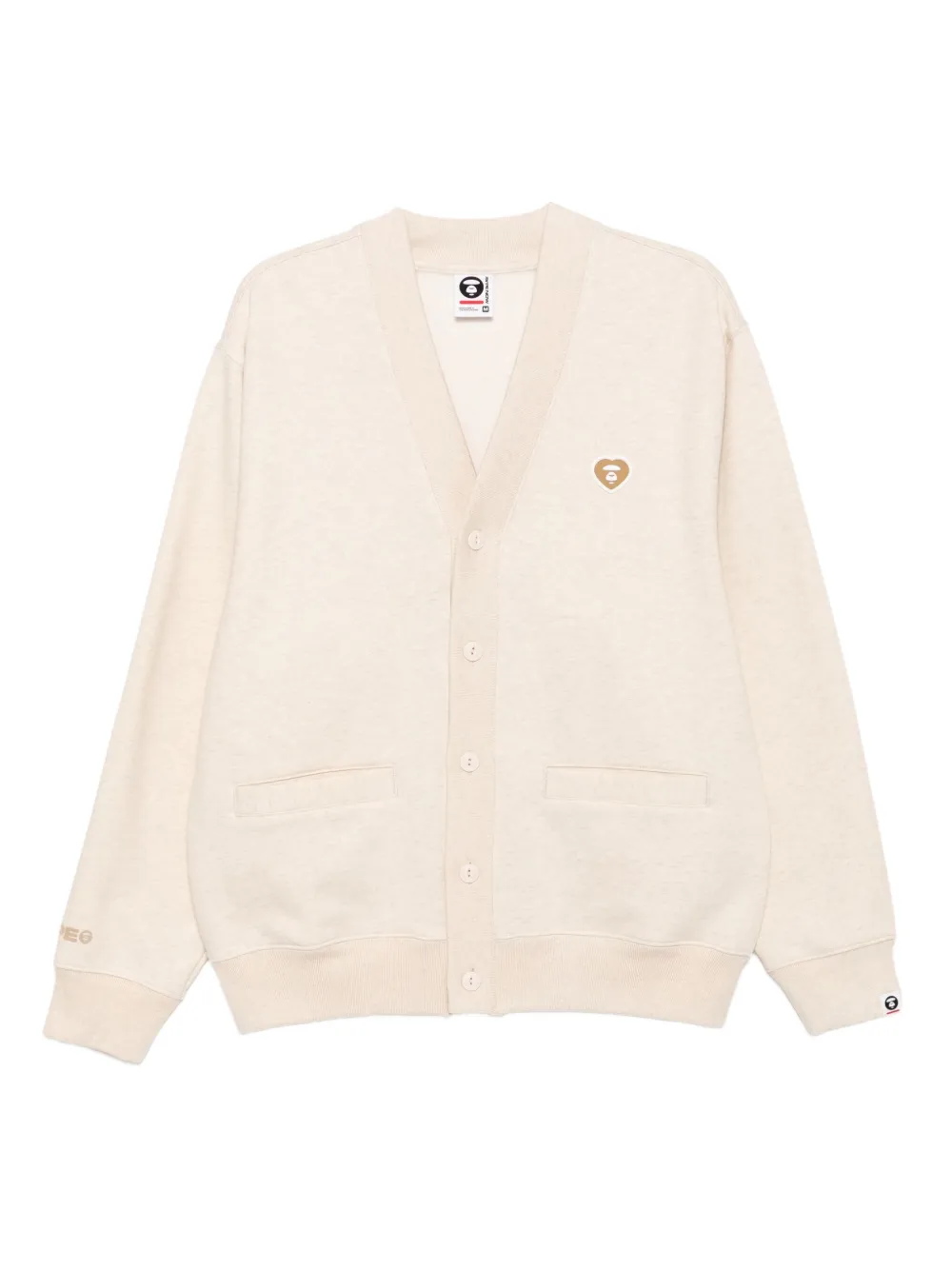 AAPE BY *A BATHING APE® logo-appliqué button-up sweatshirt | Neutrals | Image 1