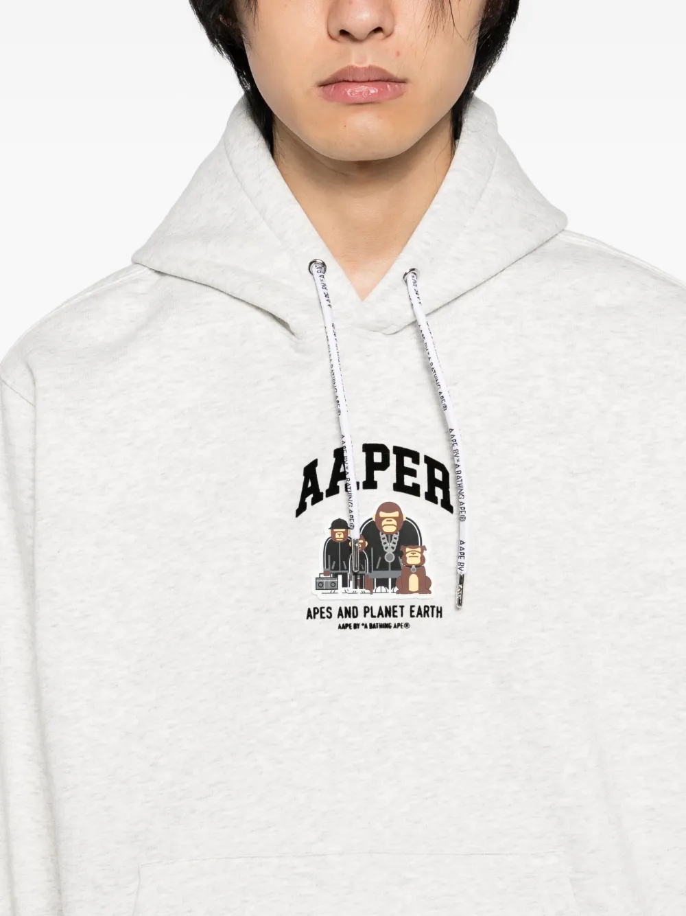 Aape By A Bathing Ape Logo-appliqué Hoodie In White