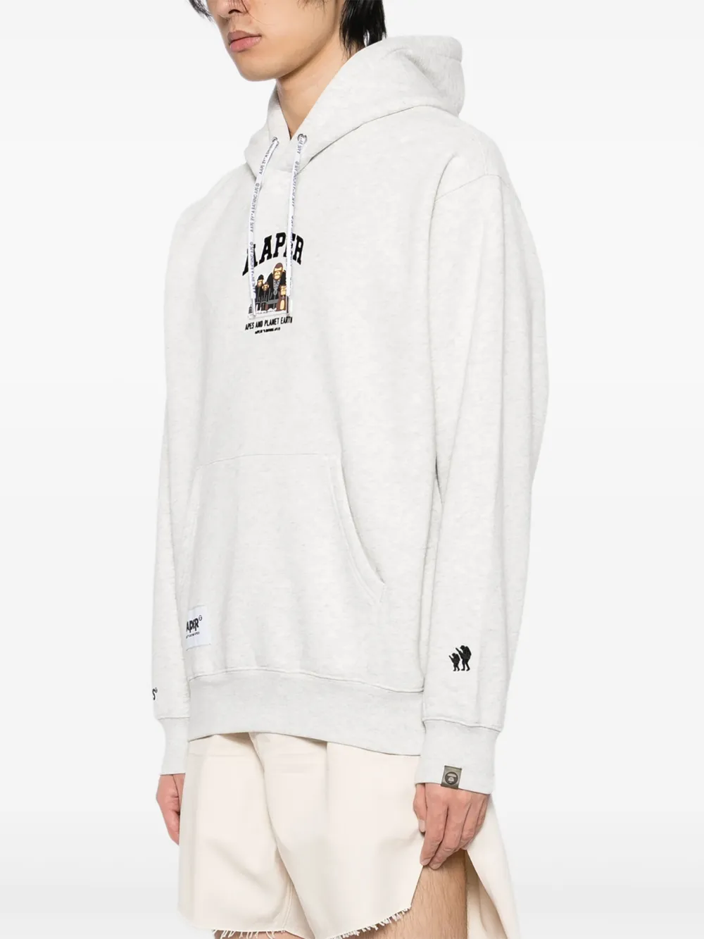 Aape By A Bathing Ape Logo-appliqué Hoodie In White
