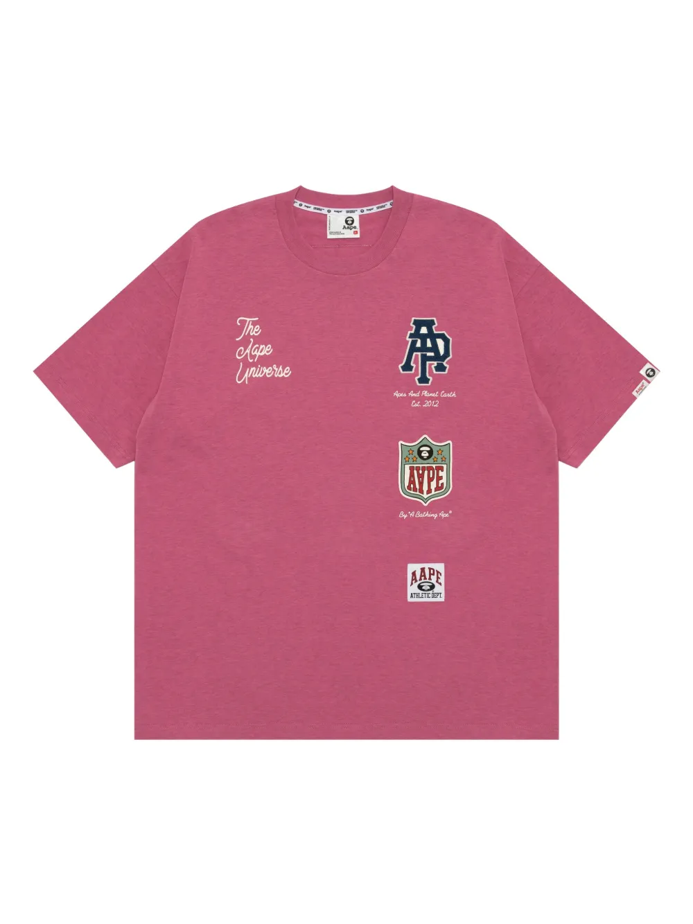AAPE BY *A BATHING APE T-shirt met patch Roze
