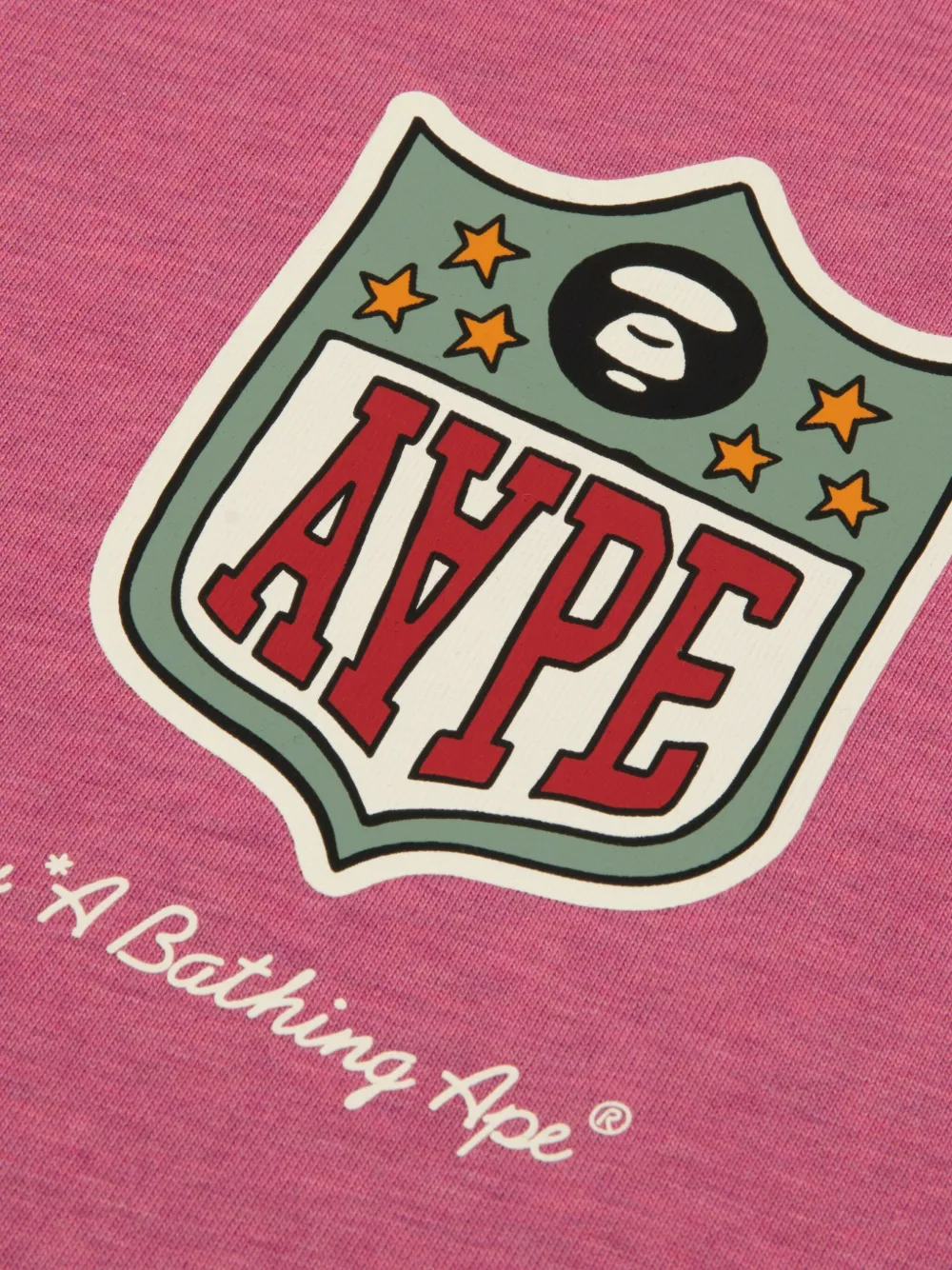 AAPE BY *A BATHING APE T-shirt met patch Roze