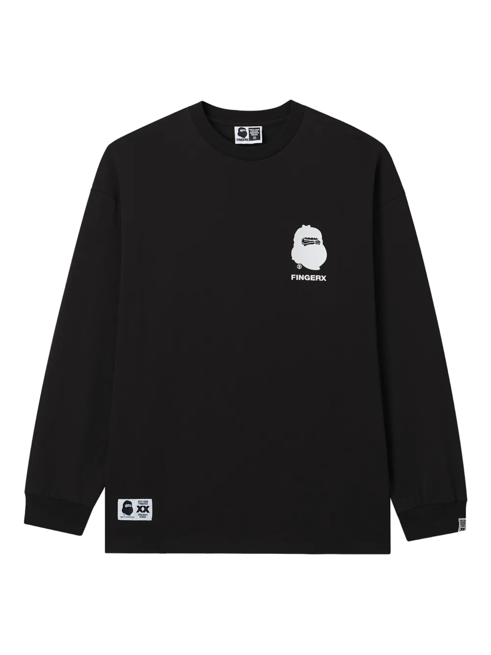 FINGERCROXX logo-print long-sleeve T-shirt | Black | Image 1