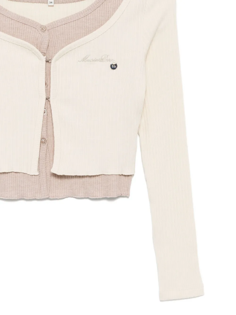 Musium Div. Embroidered-logo Layered Top In Neutral