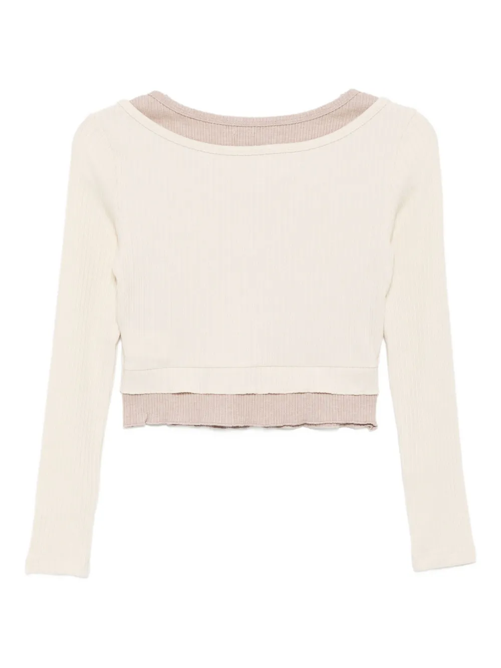 Musium Div. Top met geborduurd logo - Beige
