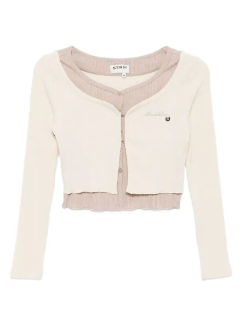 Musium Div. embroidered-logo layered top