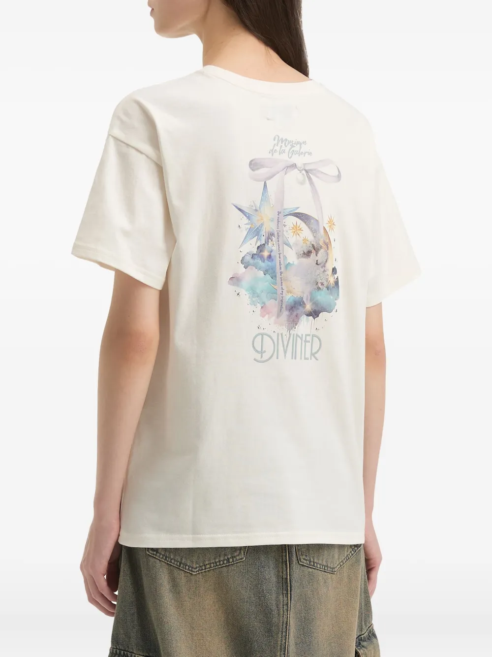 Musium Div. Katoenen T-shirt met print Beige