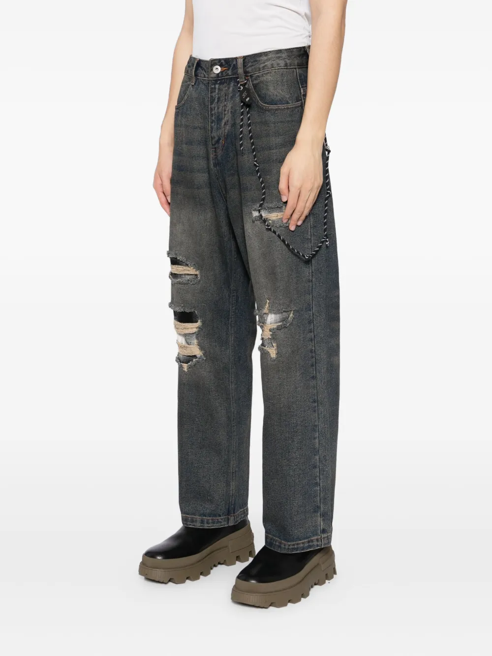 Musium Div. Patchwork Jeans In Gray