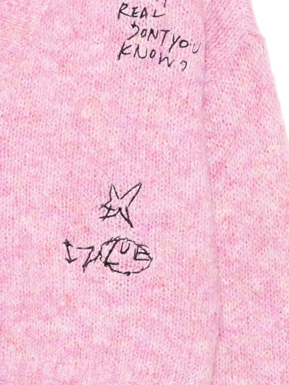 Izzue Embroidered Cardigan In Pink