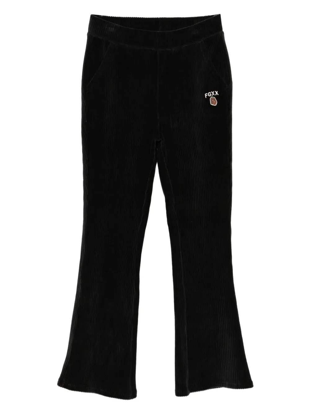 Fingercroxx Logo-plaque Trousers In Black