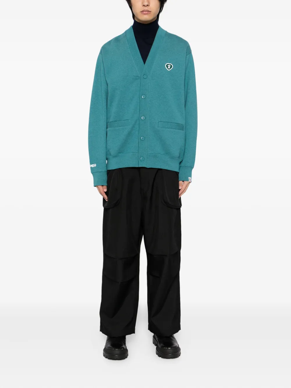 AAPE BY *A BATHING APE Button-up sweater met logo-applicatie - Groen