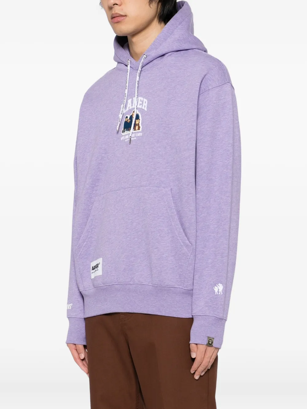 Aape By A Bathing Ape Logo-plaque Hoodie In Purple
