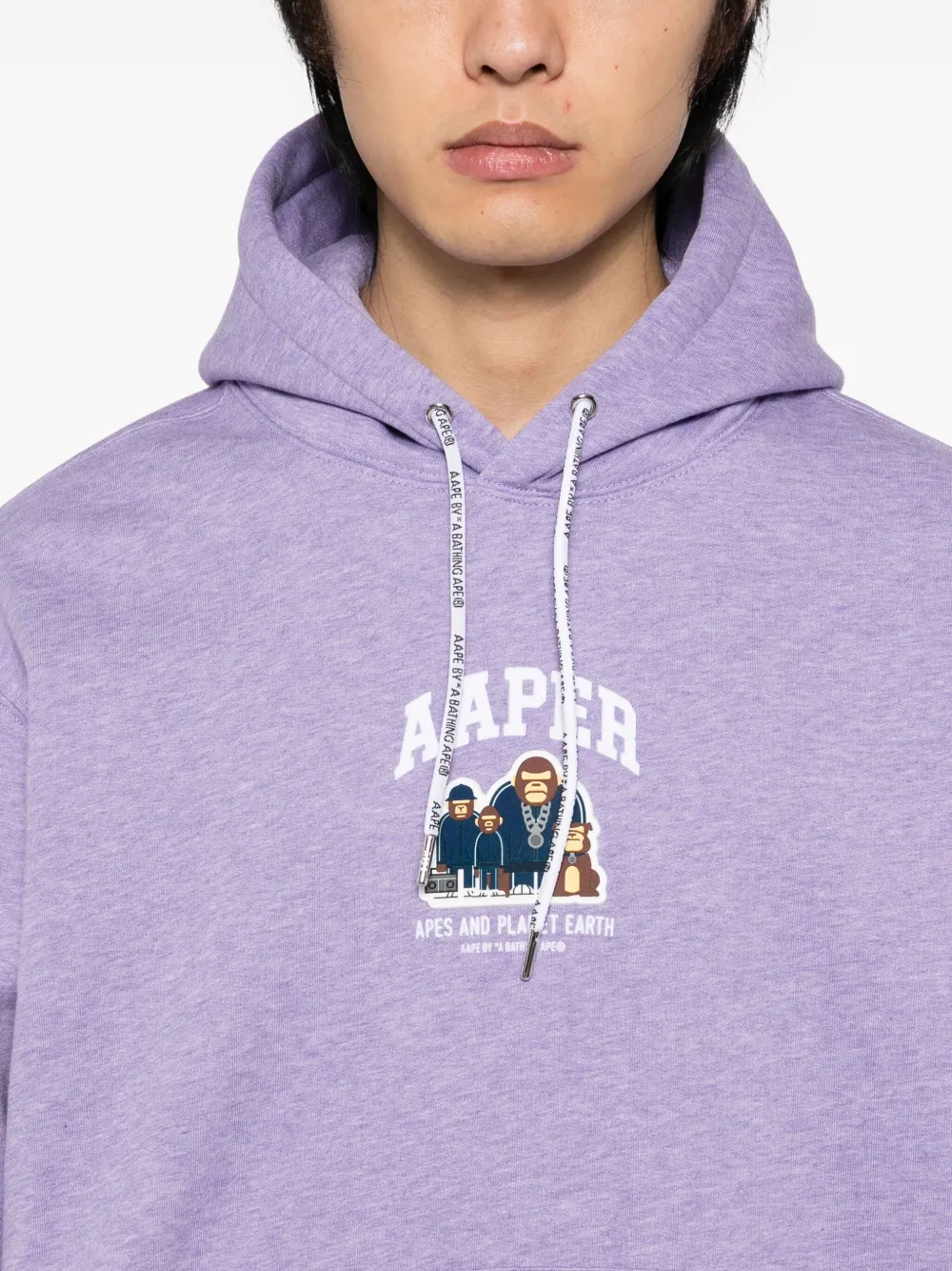 Aape By A Bathing Ape Logo-plaque Hoodie In Purple