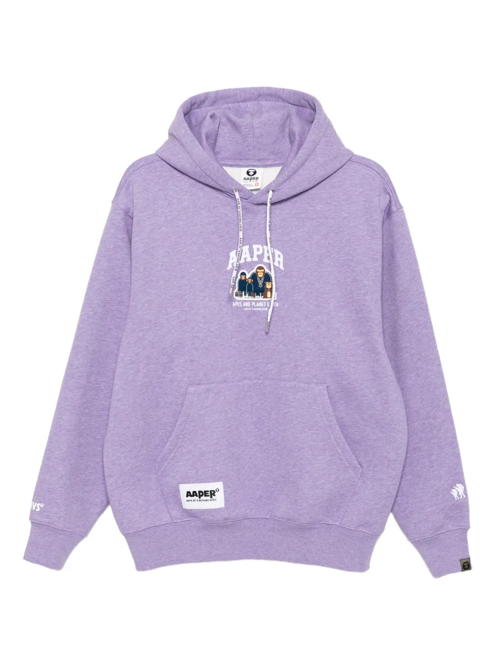 AAPE BY *A BATHING APE® logo-plaque hoodie | Purple | Image 1