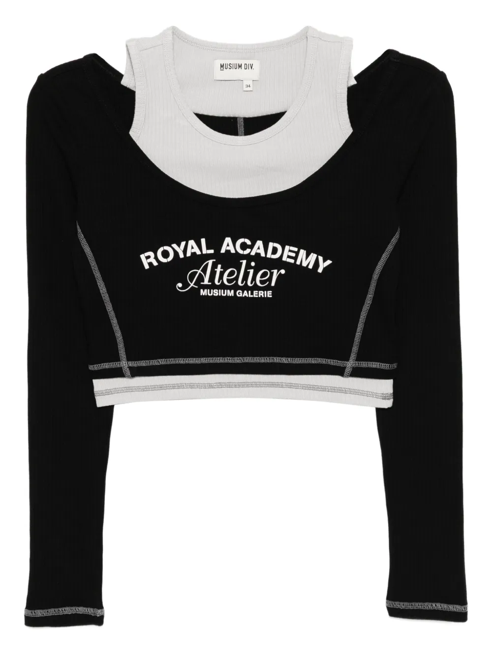 Musium Div. slogan-print layered T-shirt | Black | Image 1